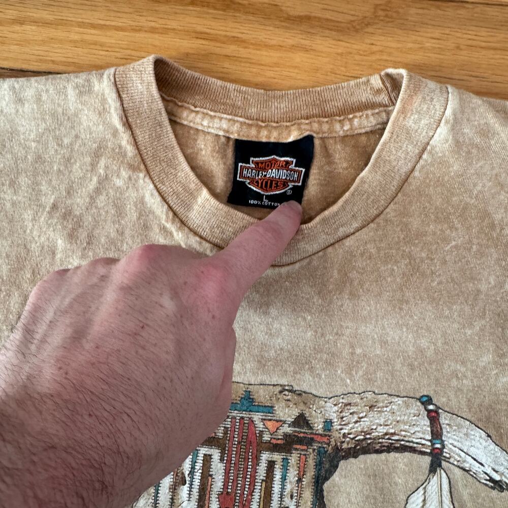 Vintage 2000 Harley-Davidson Graphic T-Shirt Mens Large White's PA Motorcycle - Picture 2 of 3